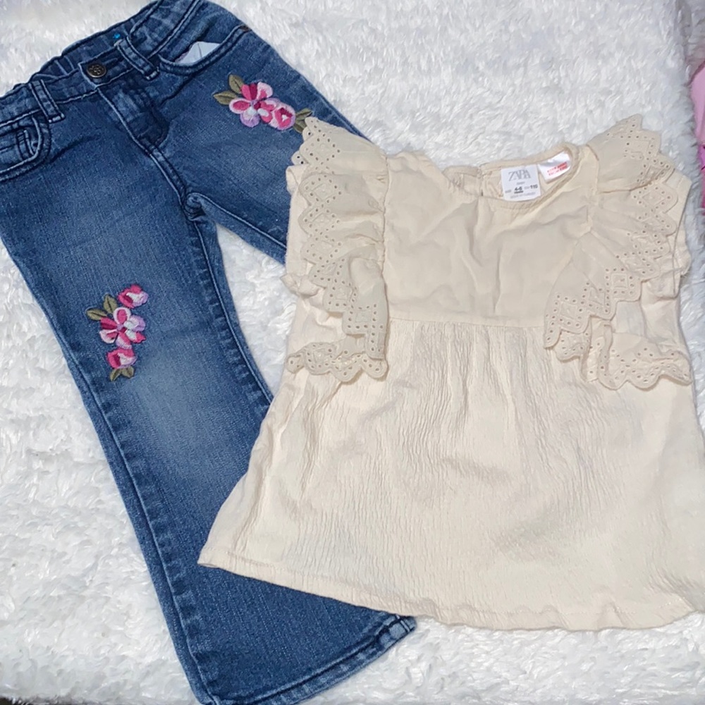 Zara top and jeans